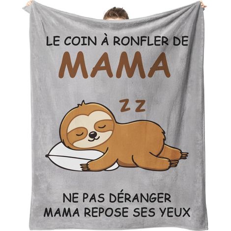 Cadeau Maman Fete des Meres 130 150cm Couverture Cadeaux de Fête des Mères Plaid Couverture Polaire Personnalisé Cadeau Femme Fantaisie Humour Anniversaire (Maman) (1/5)