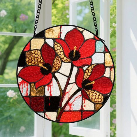 9cm Suspension décorative vitrale pour fenêtre, décoration de fenêtre, cadeau pour amoureux, amis, papa et maman (1/5)