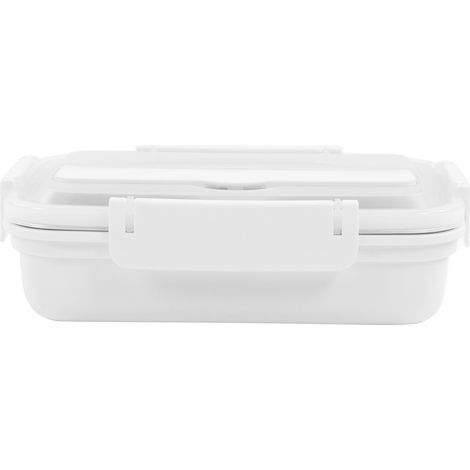 Set mit 4 weißen Lunchboxen aus Edelstahl 304, unterteilte Bento-Boxen, geruchsdicht, tragbares Mittagessen für Schüler und Erwachsene (1/5)