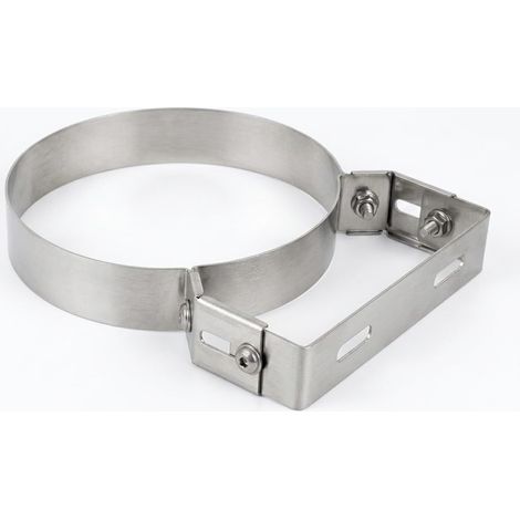 MAKA Collare Pesante Regolabile per Canna Fumaria in Acciaio Inox, Fascia di Sostegno a Muro Distanza 50-80 mm Ø 150 mm (1/5)