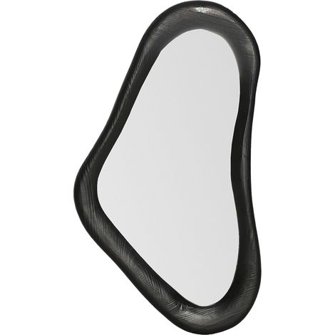 Miroir organique en bois noir contemporain - noir (1/4)