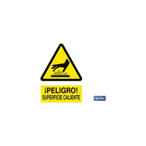 Segnale adesivo attenzione superficie calda 148x105 mm