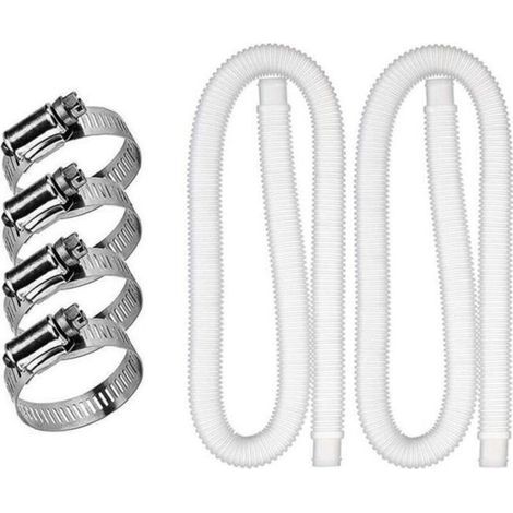 pair Tuyau de remplacement de piscine - Intex - 32mm - 1,5m - 4 pinces - Résistant aux fuites (1/4)