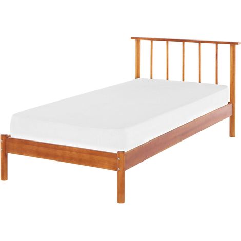 Bett mit Lattenrost Kiefernholz BARRET 90 x 200 cm Braun