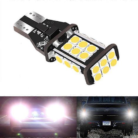 Feu de recul T15 3030, clignotant LED 24 SMD, feu arrière de voiture blanc (1/5)
