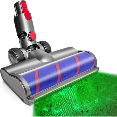 LED Bürste Zubehör kompatibel für Dyson V7/V8/V10/V11/V15 Staubsauger, Weiche Flaumbürste mit Staubdetektionsfunktion, Bodendüse Ersatzteile, Optimiert für Harte Böden