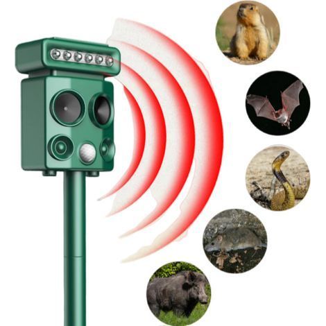 Ultraschall-Solar-Katzenabwehrgerät für den Außenbereich, Schädlingsbekämpfung, Bewegungsmelder, Haustierschutz (1/5)
