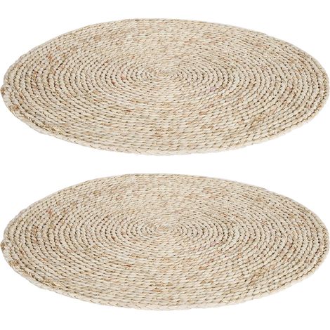 Lot de 2 coussins ronds tatami faits main, poufs de fenêtre en baie pour la décoration de la cérémonie du thé zen et du yoga (1/5)