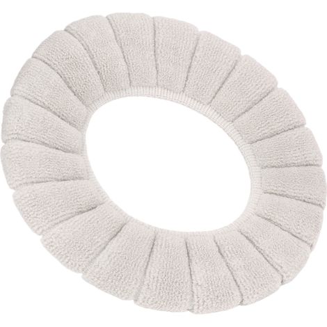 Housse de siège de toilette épaisse, lavable et douce, qui garde la chaleur, agréable pour la peau et durable, couleur beige. (1/5)
