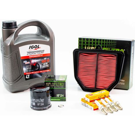 Kit Révision Filtres Bougies pour YAMAHA FAZER FZ1 N de 2006 à 2012 - IGOL PROPULS PERFORMANCE 10W40 4L