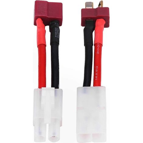 Set mit 2 T-Stecker-auf-Tamiya-Adapterkabeln, 14AWG-Draht für RC-Zubehör, Stecker/Buchse (1/4)
