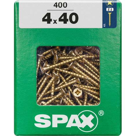 Spax Universalschrauben 4.0 x 40 mm PZ 2 - 400 Stk. Holzschrauben