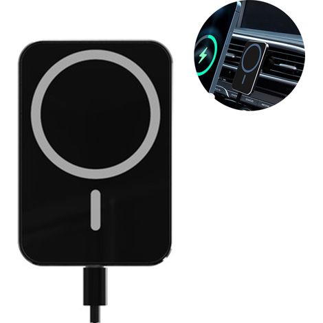 Support de Charge pour Voiture - Chargeur Magnétique Sans Fil 15 W - Compatible iPhone 12 12 Pro 12 Mini 12 Pro Max - Fixation Grille d'Aération - 1 Pièce (1/5)