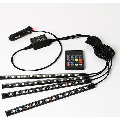 Luz LED para interior de coche, dispositivo de iluminación LED para interior de coche con control por aplicación, regalo para hombres y mujeres (enchufe para encendedor de cigarrillos) (1/5)