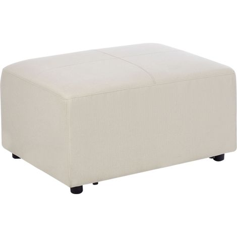 Pouf in tessuto poliestere con gambe in acciaio inox beige chiaro Kohlo