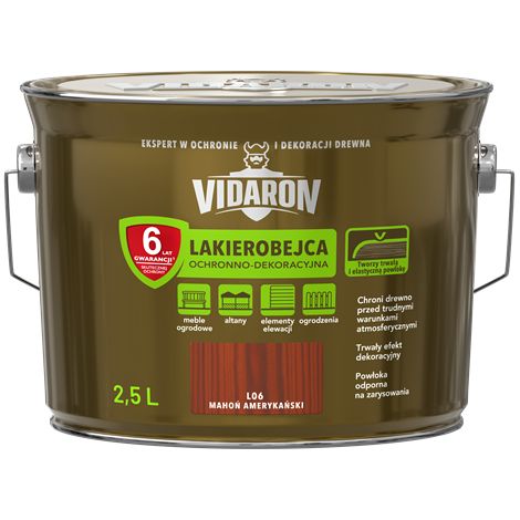 Vernis-teinture protecteur et décoratif Vidaron pour bois 2,5 L acajou américain L09 (1/2)