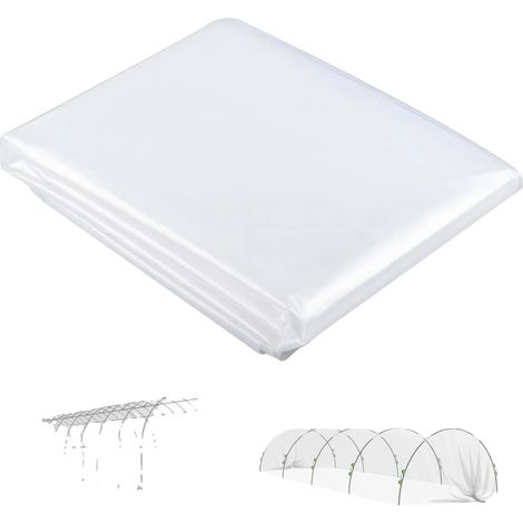 Gewächshausfolie, 8 m Länge, 10 m Breite, 0,15 mm Dicke, 5 % UV-Schutz, 3 kg/m² Schneelastkapazität (1/5)