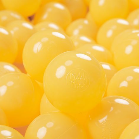 KiddyMoon 100 ∅ 7CM Palline Morbide Colorate Per Piscina Bambini Fatto In EU, Giallo (1/4)