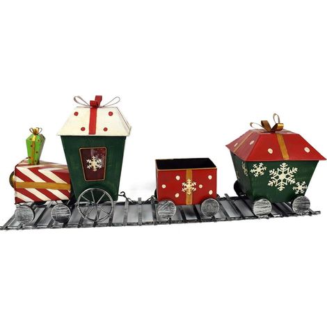 Due Esse Vintage-Zug mit Blechwagen Weihnachtsdekoration 85 cm