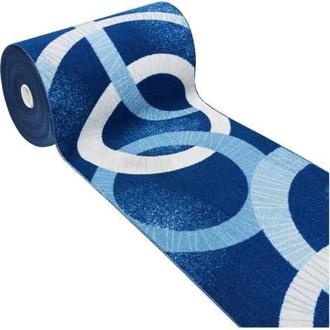 Tapis de Cuisine Antidérapant Moderne Polyvalent Chambre Couloir Bleu - 50x115 cm (1/4)