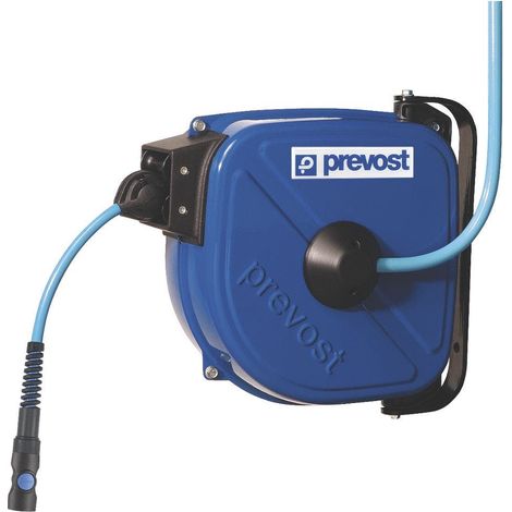 Prevost – Enrouleur pneumatique à tambour fermé – Tuyau polyuréthane 1m – Pression max 12 bar – Installation murale ou plafond – Orientable 180°