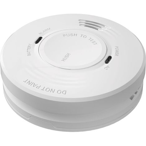 Smoke Detector 230V, 5-Year Battery Backup, White
