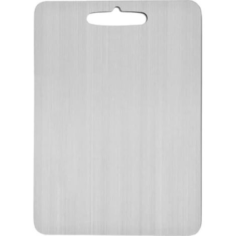 SABIR-Planche à découper en titane, Planche à découper en titane, Planche à découper en acier inoxydable avec trous de préhension, Planche à découper (1/4)
