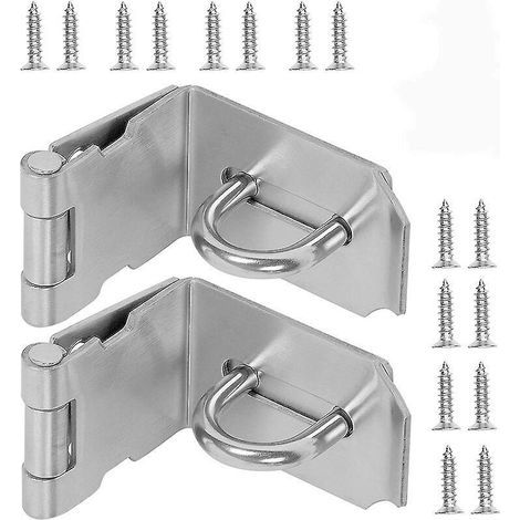 pezzi Lucchetto a 90 gradi da 4 pollici, chiusura di sicurezza per porta in acciaio inossidabile, chiavistello per porta e cancello extra spesso da 2 mm (1/5)
