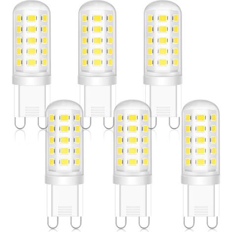 Ampoule Led G9 - 5 W - 300 Lm - Blanc Froid 6000 K - Base Céramique - Non Dimmable - Pour Cuisine Chambre Salon Jardin - Lot De 6 (1/5)