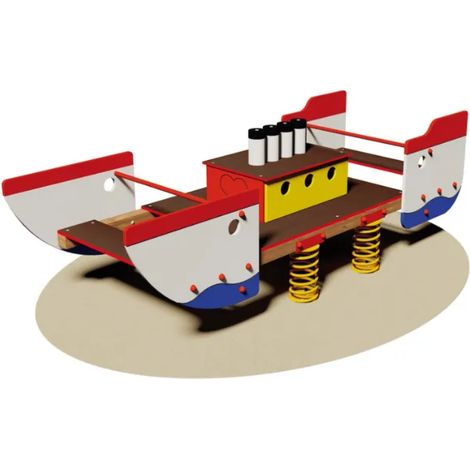 Gioco a molla Nautilus 864 EN 1176 H78cm 10 posti legno e acciaio Giochipark