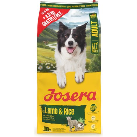 Josera Hundetrockenfutter Adult glutenfrei 15 kg Lamm & Reis Trockenfutter