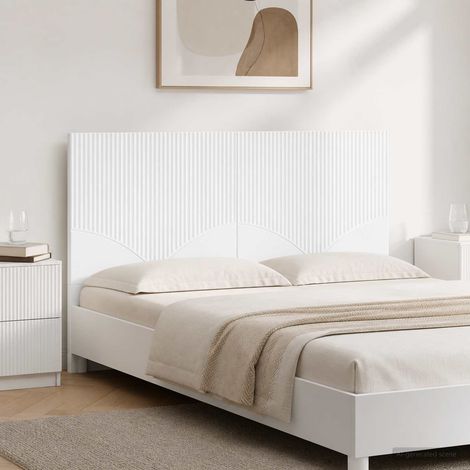 vidaXL Cabecero montada en la pared HOORN Blanco Brillante (1/5)