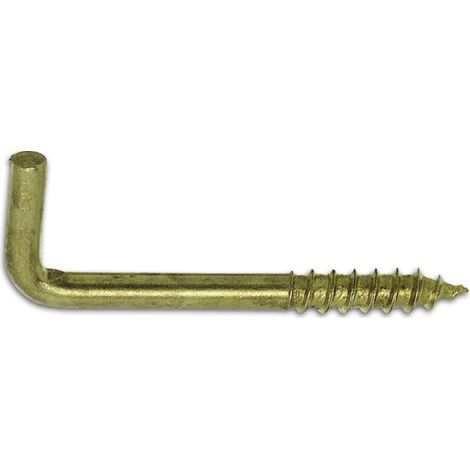 Schraubhaken mit Holzgewinde 3,3x40 mm Wandhaken Bildhaken Stahl vermessingt