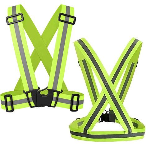 Gilet réfléchissant 2 pièces pour la course à pied, gilet de sécurité pour vélo, avertissement