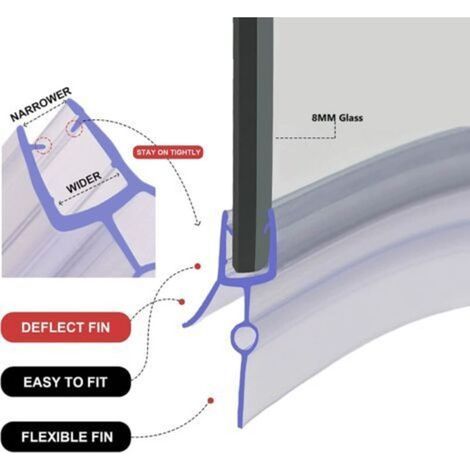 Aiperq – Joint d'étanchéité de porte de douche 70 cm – Pour verre 8 mm – Installation facile sans outils – Résistant aux moisissures (1/3)