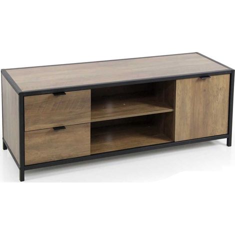 Mobile porta tv basso industrial marrone cm 124 x 39 x 45 h