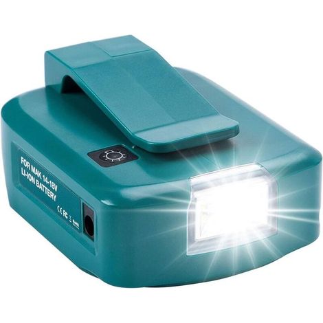 Adp05 Convertisseur dadaptateur de Source dalimentation Double Source dalimentation de téléphone USB avec lumière LED à Port CC Compatible avec Makita 18V Batterie au Lithium-ION BL1430 BL1830 (1/5)