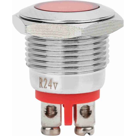 40 voyants LED d'avertissement en métal de haute qualité, étanches IP68 BEM-16C, 16 mm (rouge 24 V) (1/5)