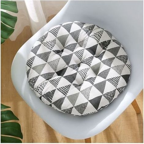 Stuhlkissen, rundes, atmungsaktives Tatami-Kissen für Esszimmer/Büro/Sofa (graues Dreieck, 40 cm, 2er-Set) (1/5)