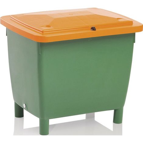 Recipiente de arena L790xL605xH775mm 210l HD-PE verde / naranja sin conducto de extracción