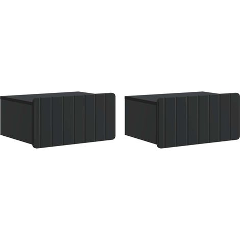 Maison Exclusive - Mobiletto da notte a muro 2 pz Nero 49 x 34,5 x 24 cm (1/5)
