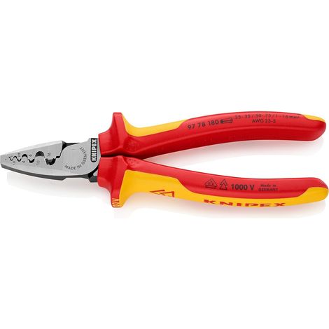Pince à sertir pour embouts de câble isolées par gaines, 97 78 180 (1/5)