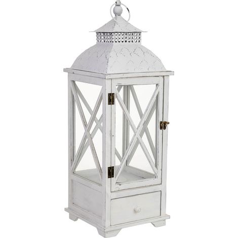 Farol de madera 25x25x71h cm