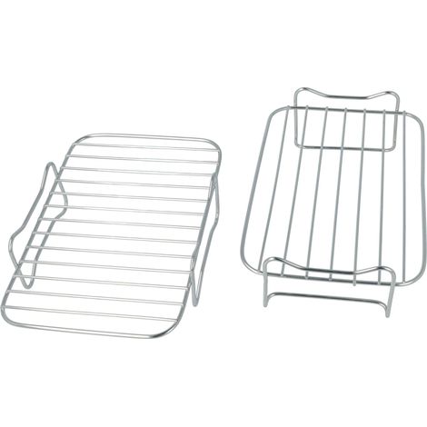 vhbw 2x Rejilla compatible con La Moustache 8 l freidora de aire - Bandeja 20 x 13,5 x 8 cm (1/4)