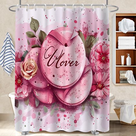 Rideau de bain en polyester 180x180 souple rideau séchage rapide pour cabine de douche (1/5)