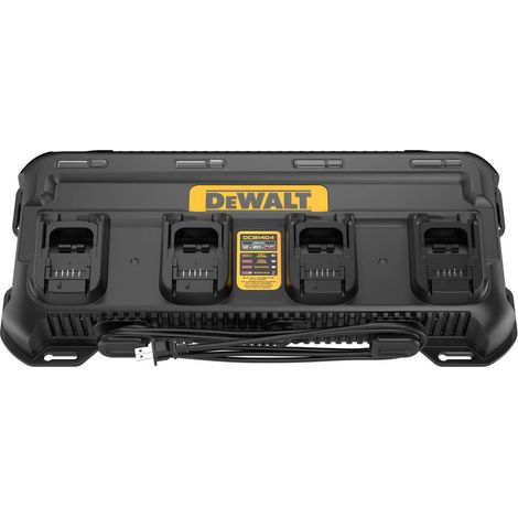 Dewalt – Chargeur pour électroportatif 4A 230V DCB1404QW – 4 ports pour batteries 12V et FLEXVOLT – Indicateur LED de charge