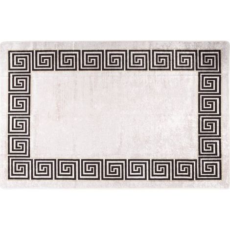 Tapis lavable antidérapant Tapis de salon Tapis d'entrée 80x150 cm Beige clair 53124 (1/5)
