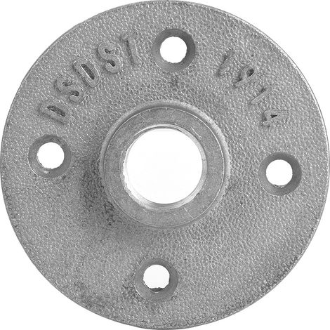 10 pièces DN15 1/2 po 4 trous Bride de base de plancher Bride en alliage d'aluminium Fileté Raccords de tuyauterie (1/5)