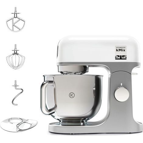 Robot Pâtissier 1000W 5L Bol Inox 6 Vitesses Blanc (1/5)