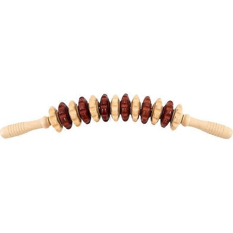 Rouleau de massage Lotus de 45 cm, kit de massage anti-cellulite Madero, rouleau de soin pour les jambes, le dos et le corps, outils de massage en bois naturel (1/5)
